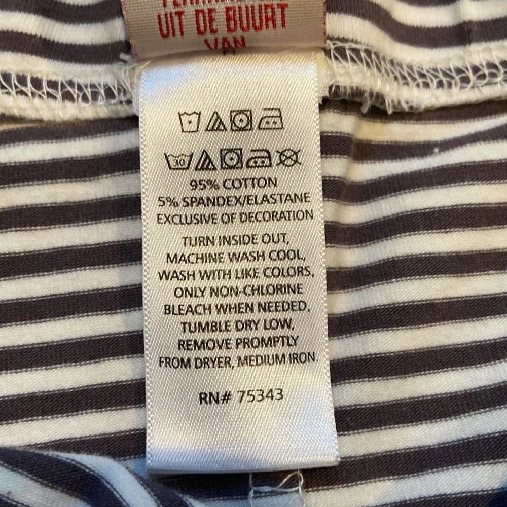 Girl’s Leggings Size 7/8 Medium Gray Striped Yoga Pants Long Soft Cotton Stretch